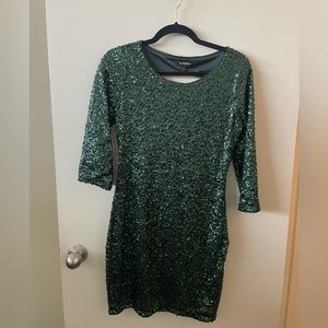 Express emerald green sequin mini dress size 6